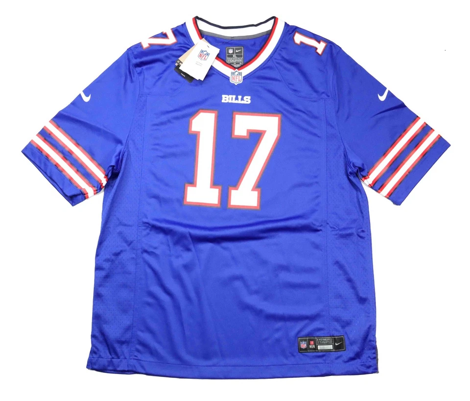 Nike On Field Josh Allen #17 Buffalo Bills Blue Printed Jersey Adult Size XL