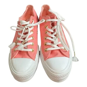 Platform Converse Chuck Taylor AllStar Low Sneakers Pink Woman’s Shoe Size 7 - Picture 1 of 8