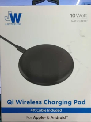 Almohadilla de carga inalámbrica Qi de 10 vatios Just Wireless para Apple y Android Foto 1 de 2