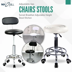 Gas Chairs Stools Swivel Breakfast Adjustable Height Stool Kitchen with Lift Bar - Picture 1 of 45