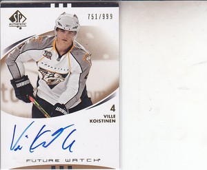 VILLE KOISTINEN 2007-08 SP AUTHENTIC AUTO 751/999
