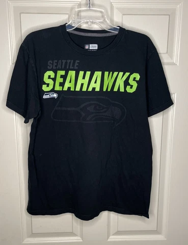 Seattle Seahawks NFL Team Apparel T-Shirt Men’s Gray  Large Ring Spun Soft Cover