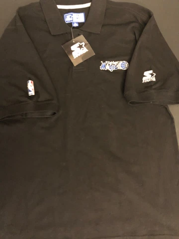 Vintage starter NBA Orlando Magic Polo shirt men medium new tags Embroidery Cover