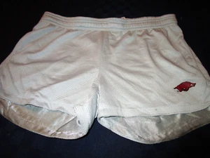NEW ARKANSAS RAZORBACKS WOMENS RUNNING SHORTS MESH GRAY SMALL - Picture 1 of 2
