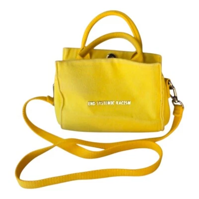 Brandon Blackwood Tote Bag Women Yellow End Systematic Racism Rare Canvas Mini   - Image 1 of 4