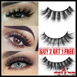 💖5 Paar 3D Falsche Wimpern Nerz Wispy Cross Lang Dick Weich Fake Eye Lashes💖 - Bild 1 von 7
