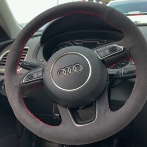 Cubierta de volante personalizada gamuza para Audi Q3 (8U) 2011-2018 Q5 (8R) 2012-17 Q7 - Imagen 1 de 6