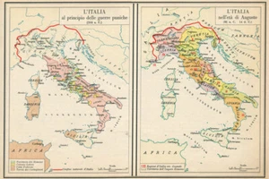 Poster Arte Stampa Sfondo Educazione Mappa Italiana Vintage Decorazione Parete - Foto 1 di 11