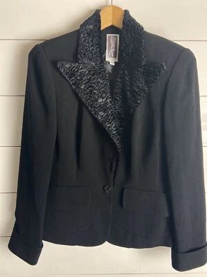 Zelda Black Blazer Jacket Size 6 Made in the USA - Image 1 of 4