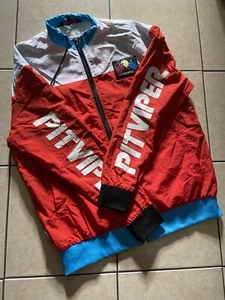 PitViper Jacket Adult XS Red White Blue Nylon Windbreaker Bomber Retro 80's Men - Picture 1 of 5