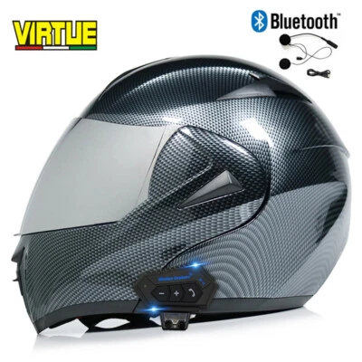 DOT Modular Motorcycle Bluetooth Flip Up Helmet Full Face Dual Visor Moto Helmet - Image 1 of 4