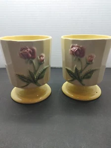 Vintage Hull USA Rose Floral Yellow Planter 43 - Picture 1 of 3