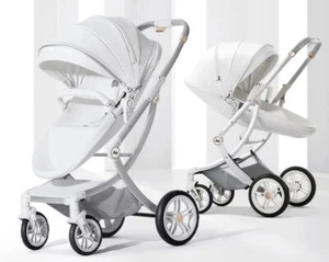 NEW: White and Rose Gold Luxury Pram *CLEARANCE SALE* - Picture 1 of 4