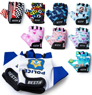 Fahrradhandschuhe Kinder Fahrrad Handschuhe Jungen Mädchen Halbfinger Radfahren - Bild 1 von 4