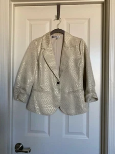 Jennifer Lopez Island Paradise Blazer Cream/Metallic Small - Picture 1 of 12
