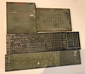 5 Large Vintage Metal On Wood Printing Block 20" Long! Bowling Score Cards & Mor - Picture 1 of 18