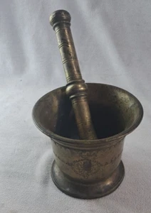 ANTIK 12 Pfund. GROSSE APOTHEK BRONZE MÖRTEL UND STÖMPFE datiert 1902 - Bild 1 von 11