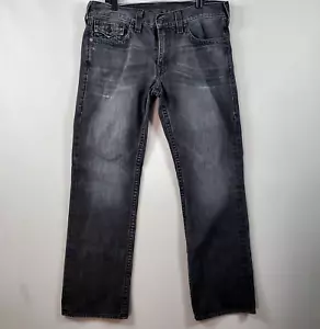 Jeans uomo True Religion Ricky usati in ottime condizioni neri vestibilità rilassata taglia 36 (38x33 effettivi) - Foto 1 di 18