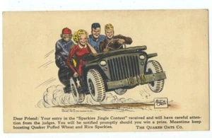 TERRY & THE PIRATES 1946 Sparkies Jingle Contest QUAKER OATS Gov. Postal Card - Picture 1 of 2