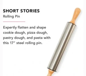 NEW Short Stories, Stainless Steel Rolling Pin, Wooden Handles new in package - Picture 1 of 4