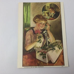 Vintage Bell Telephone Advertising Repro 1915 Trading Card Women Phone - Picture 1 of 4