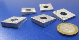 Aluminum Beveled Square Washer, 5/16" Screw Size, 1.00" Square, 5 Pcs - Picture 1 of 12