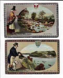 2 English & Welsh Scenery 1910 Glossy Finish Postcards p1060 - Imagen 1 de 2