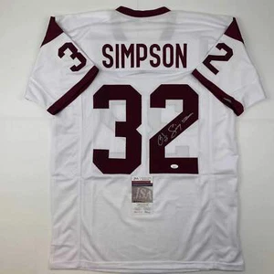 Autographed/Signed OJ O.J. Simpson USC White Football Jersey JSA COA - Picture 1 of 4