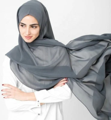 Chiffon Damen Maxi langer schlichter Schal Hijab Schal Halstuch Sarong beste Qualität 180x80