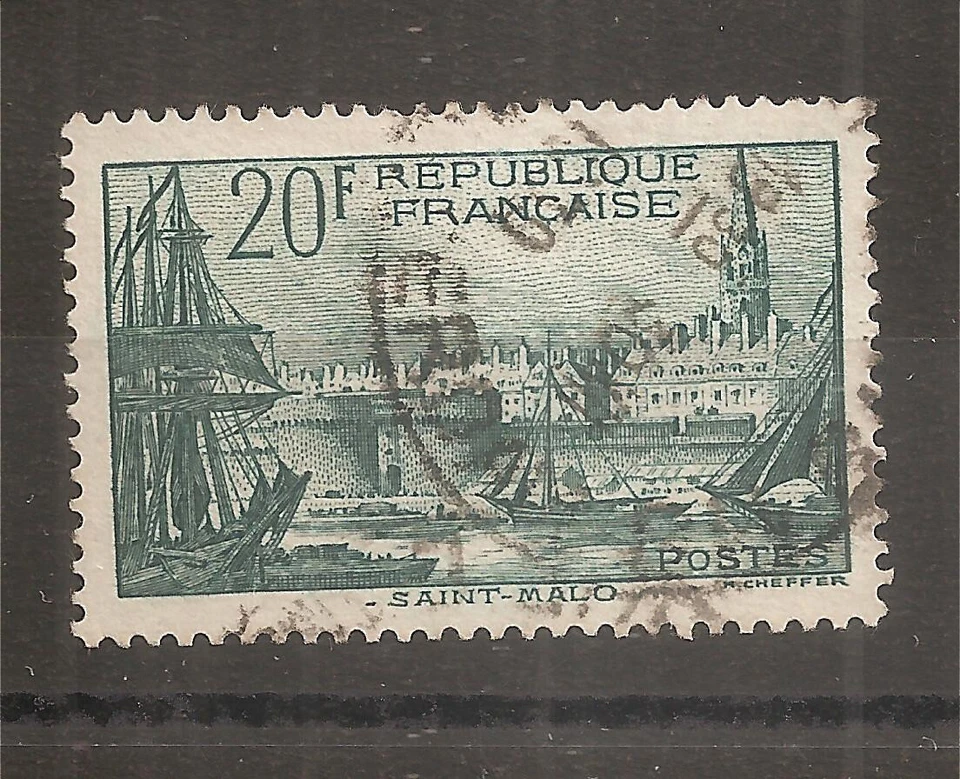 394 (1938) Port de Saint-Malo oblitéré (cote 21e) (6685) - Photo 1/1