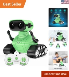 Süßer grüner RC Roboter mit blinzelnden Augen - ansprechendes ferngesteuertes Spielzeug für Kinder - Bild 1 von 11