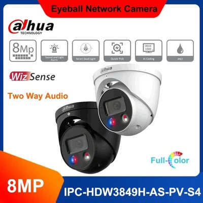 Dahua 8MP 4K Full-Color 2-Way Talk SMD4.0 TiOC PoE Camera IPC-HDW3849H-AS-PV-S4 - Image 1 of 4