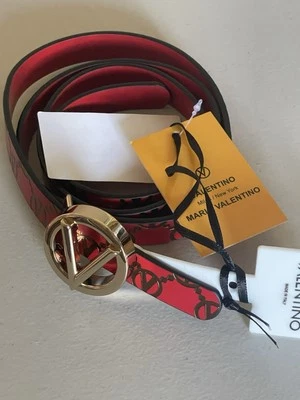 VALENTINO ОТ MARIO VALENTINO BABY МОНОГРАММА КОЖАНЫЙ РЕМЕНЬ В FUEGO РАЗМЕР БОЛЬШОЙ - Изображение 1 из 4