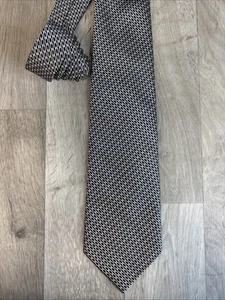 Edwards Signature Herren Krawatte Designer schwarz grau geometrisch 100 % Seide - Bild 1 von 7
