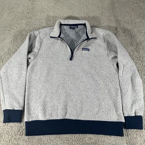 Patagonia Sweater Mens Large Gray Oatmeal Half Zip Pullover Wool Blend OAT FA18 - Picture 1 of 16