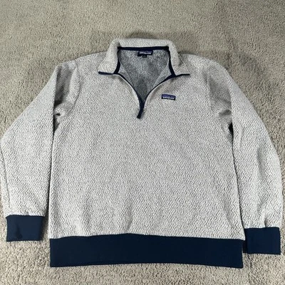 Patagonia Sweater Mens Large Gray Oatmeal Half Zip Pullover Wool Blend OAT FA18 - Image 1 of 4