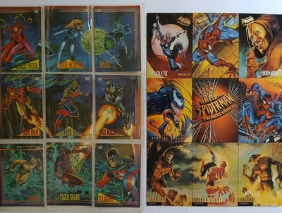 Tarjetas Fleer Ultra Spider-Man hoja sin cortar Fleer 1995 y 1993 SkyBox Marvel Universe Foto 1 de 4