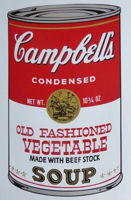 ANDY WARHOL CAMPBELLS' Old Fashioned Vegetable SOUP Can II SUNDAY B.MORNING Lim. - Image 1 of 4