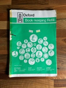 Vintage Oxford Loose-Leaf Book Keeping Refill A4 Journal Green Cover - Picture 1 of 4