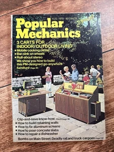 Vintage Popular Mechanics Magazine August 1973 ~ Grandfather Clock~ Patio Cart - Picture 1 of 12