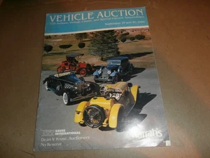 Catálogo de subasta de vehículos vintage 1984 Kruse subastador Harrah's colección automática - Imagen 1 de 9