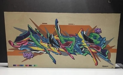 Timber84 Lords STC Graffiti Art On 20 X10 X 1 1/2” moldura de madeira - Imagem 1 de 4
