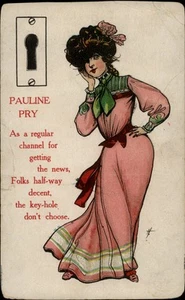 Postal de San Valentín Pauline Pry ilustración vintage McLoughlin Bros - Imagen 1 de 2