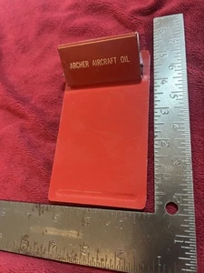 Vintage 5” Archer Aircraft Oil Red Metal Clipboard. - Picture 1 of 4