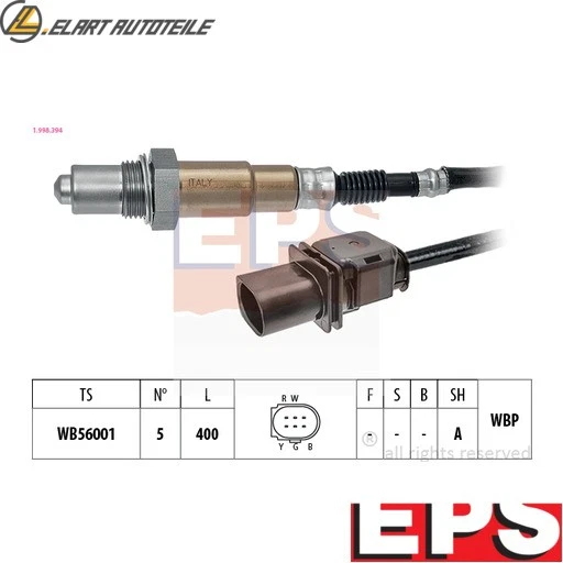 SONDA LAMBDA 1.998.394 PER CITROËN BERLINGO/piattaforma/telaio/scatola/corpo/MPV C4/II   - Immagine 1 di 4