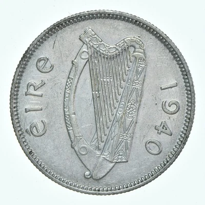 PLATA - Tamaño cuarto - Irlanda 1940 1 sciling - Moneda de plata mundial *529 Foto 1 de 3