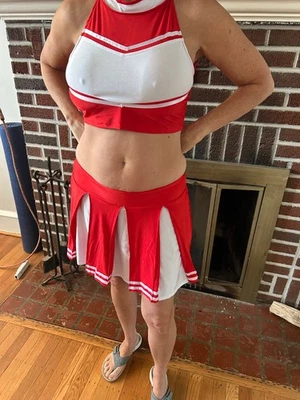 Cheer Leading Costume Red& White Size 6 med. - Image 1 of 4