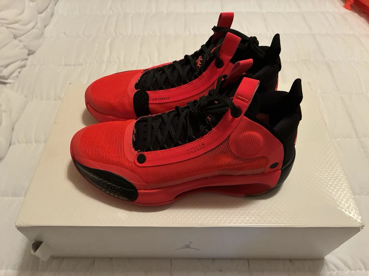 マ*サ様 【新品・未使用】AIR JORDAN 34 \"INFRARED/BLA Nike Air Jordan 34 Infrared Men's Sneakers Shoes Orangey Red/Black