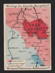 seltene Propagandakarte Wo liegt das deutsche Saargebiet ??? von 1935 - Bild 1 von 2