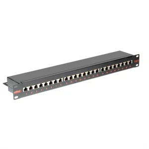 19"-Patchpanel Kat.6 (Class E), 24P, geschirmt, schwarz - Bild 1 von 3